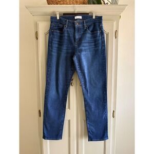 LOFT The Super Soft Girlfriend Jeans Dark Wash Denim Size 29 / 8 Womens